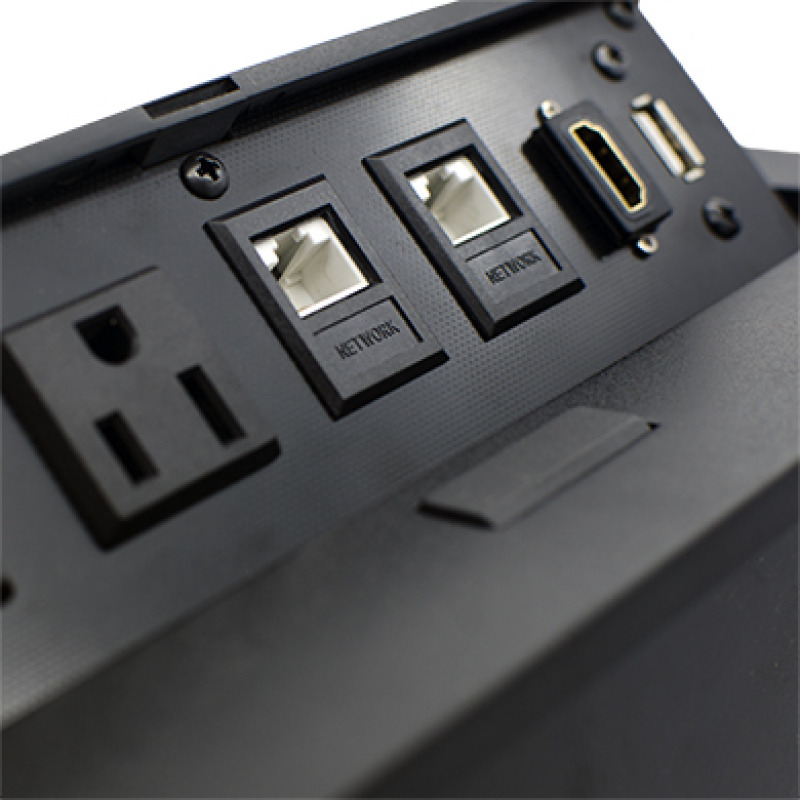 CAJA BROBOTIX PARA MESA HDMI X1, USB X1, CORRIENTE X2, RJ45 CAT6 X2, NEGRO image 4