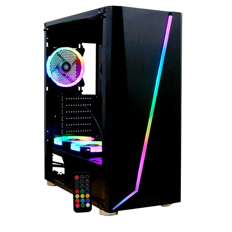 GABINETE YEYIAN (YGA-68809) ARMAGEDDON 2200, ATX, RGB, CRISTAL TEMPLADO, SIN FUENTE, NEGRO