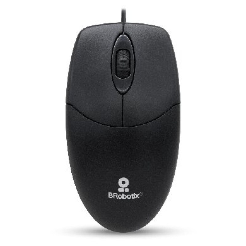MOUSE BROBOTIX K1,  ALAMBRICO, USB-A, 1000 DPI, NEGRO   