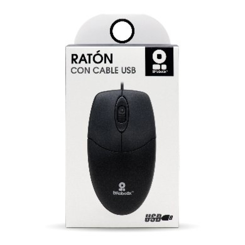 MOUSE BROBOTIX K1,  ALAMBRICO, USB-A, 1000 DPI, NEGRO    image 7