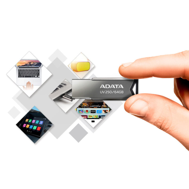 MEMORIA ADATA 32GB USB 2.0 UV250 METALICA (AUV250-32G-RBK) image 5