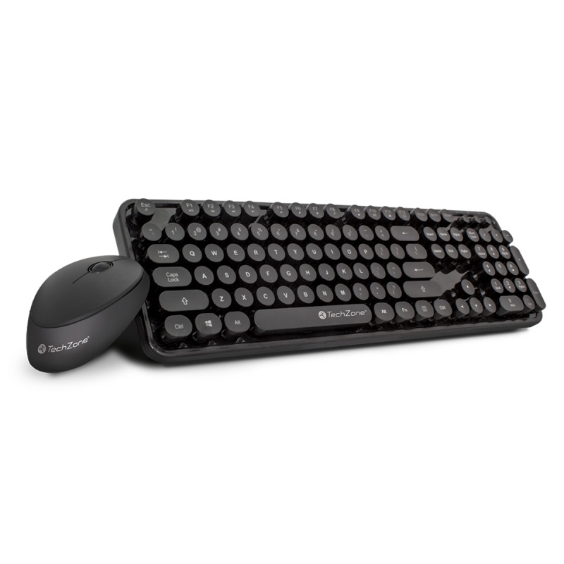 TECLADO/MOUSE TECHZONE TZ19COMB01-INA NANO USB INALAMBRICO DISEÑO RETRO 