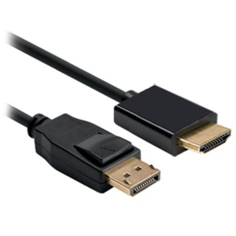 CABLE BROBOTIX  DISPLAYPORT A HDMI V1.2 DE 1.80MTS, NEGRO