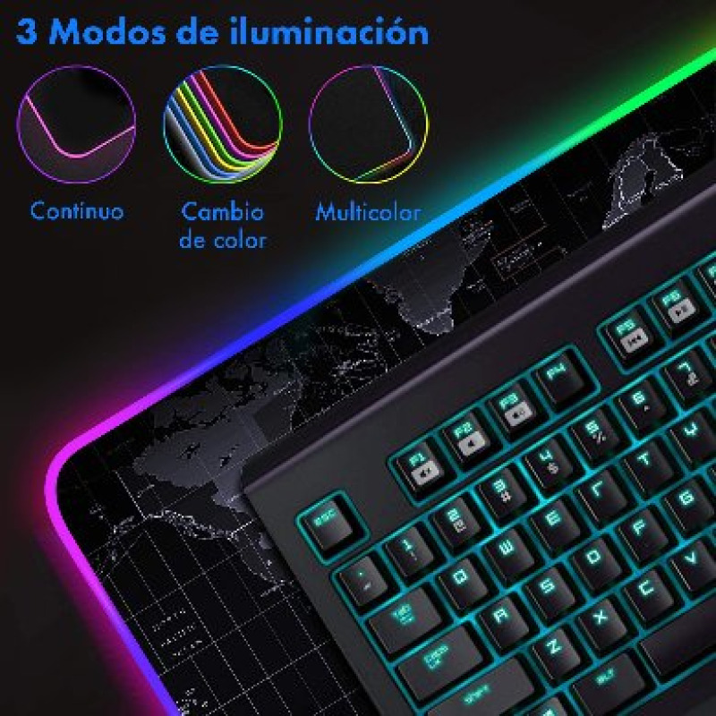 MOUSE PAD BROBOTIX GAMER, ANTIDERRAPANTE, PLANISFERIO ILUMINADO image 9