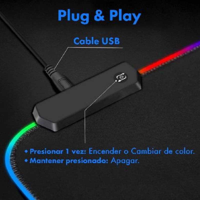 MOUSE PAD BROBOTIX GAMER, ANTIDERRAPANTE, PLANISFERIO ILUMINADO image 10