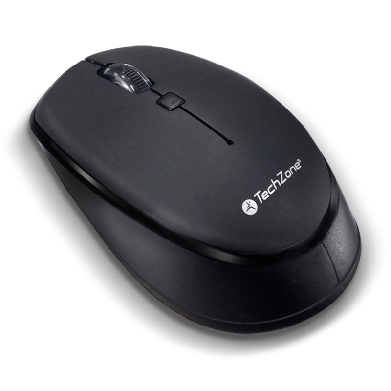 MOUSE TECHZONE TZ19MOU01-INA OPTICO INALAMBRICO 1000 DPIS ERGONOMICO NEGRO