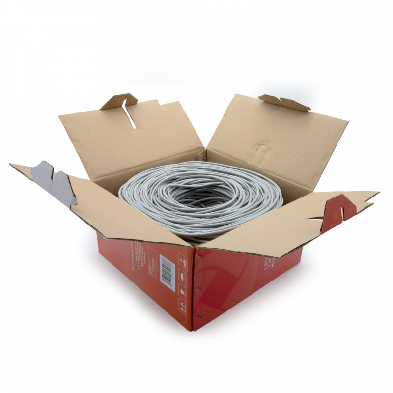 BOBINA DE CABLE QIAN (QHR-CAT5E) CABLE UTP CAT5E, 305 MTS GRIS image 4