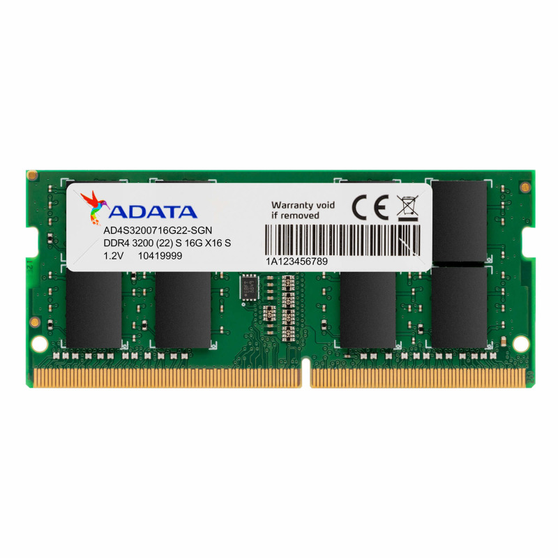 MEMORIA ADATA SODIMM DDR4 8GB PC4-25600 3200MHZ CL22 260PIN 1.2V LAPTOP/AIO/MINI PCS (AD4S32008G22-SGN)