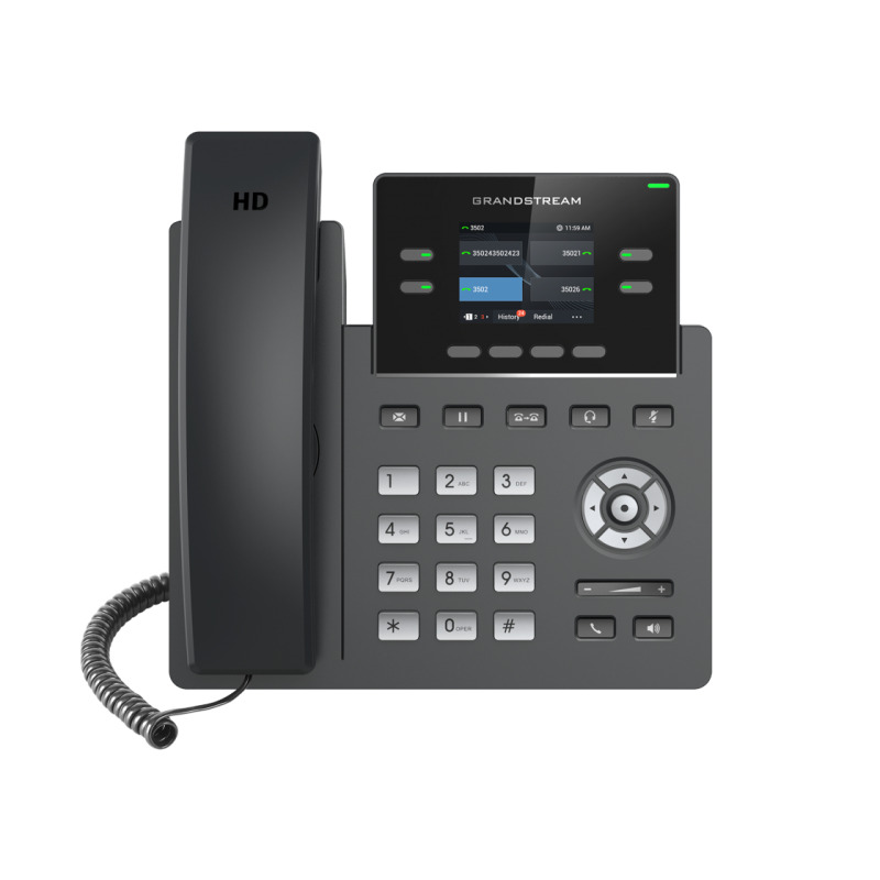 Teléfono IP Grado Operador 4 líneas SIP con 2 cuentas pantalla a color 24 PoE codec Opus IPV4/IPV6 con gestión en la nube GDMS