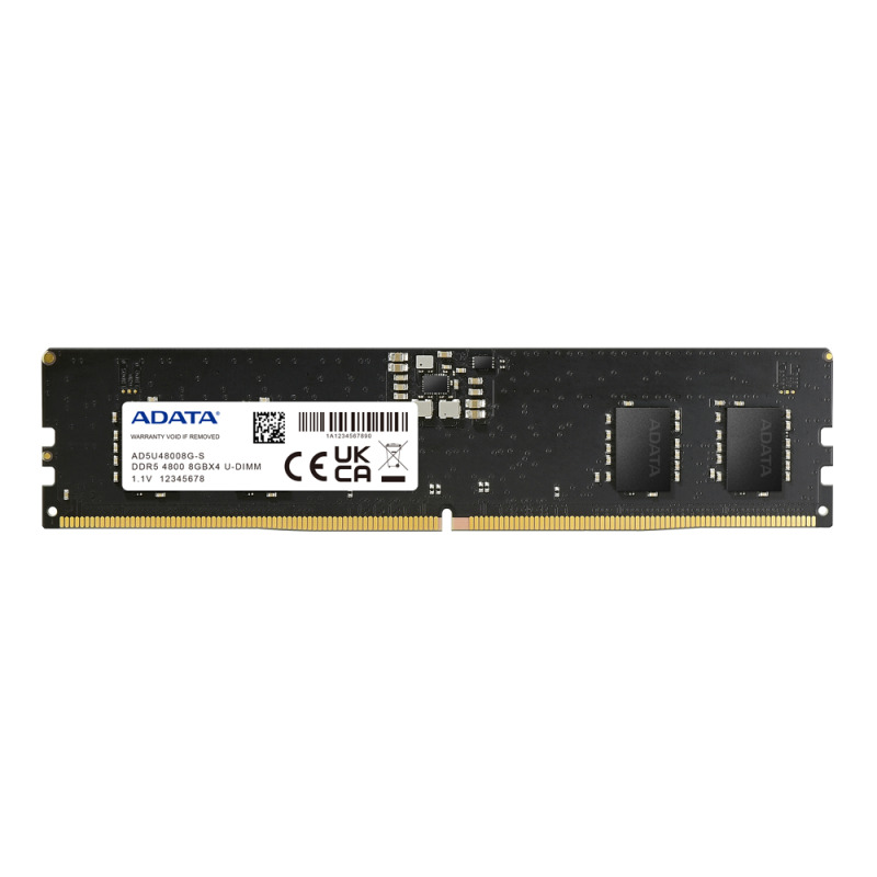 MEMORIA ADATA UDIMM DDR5 8GB PC5-38400 4800MHZ CL40 288PIN 1.1V PC (AD5U48008G-S)