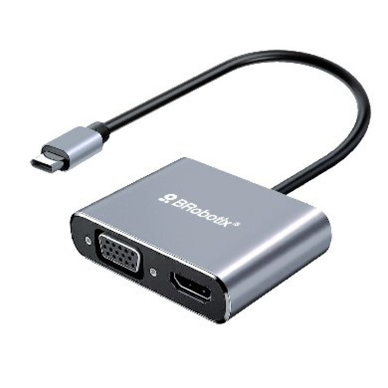 DOCKING STATION BROBOTIX 4 EN 1, USB-C MACHO X1 A HDMI 2K Y 4K X1, SVGA X1, USB-A V3.0 X 1, USB-C HEMBRA X1, COLOR PLATA image 4