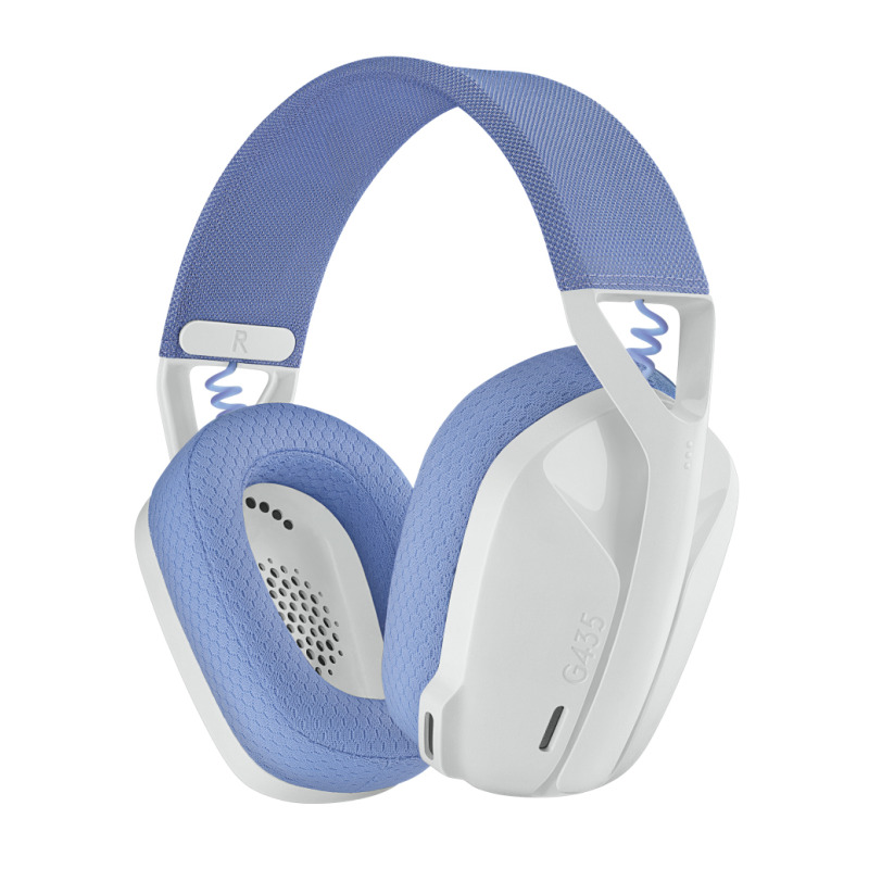 AUDIFONOS GAMING TIPO DIADEMA LOGITECH G435 LIGHTSPEED WHITE INALAMBRICO RECARGABLE 18HRS USB 1MS LIGHTSYNC BLUETOOTH 165 GRAMOS