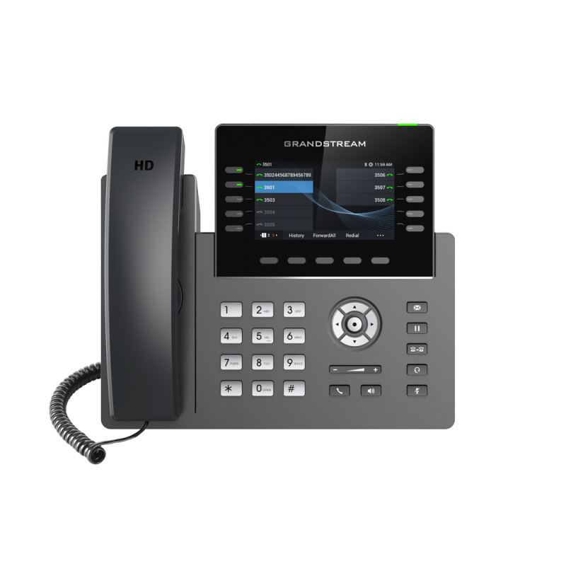 Teléfono IP WiFi Grado Operador 10 líneas SIP con 5 cuentas pantalla a color 43 puertos Gigabit Bluetooth PoE codec Opus IPV4/IPV6 con gestión en la nube GDMS