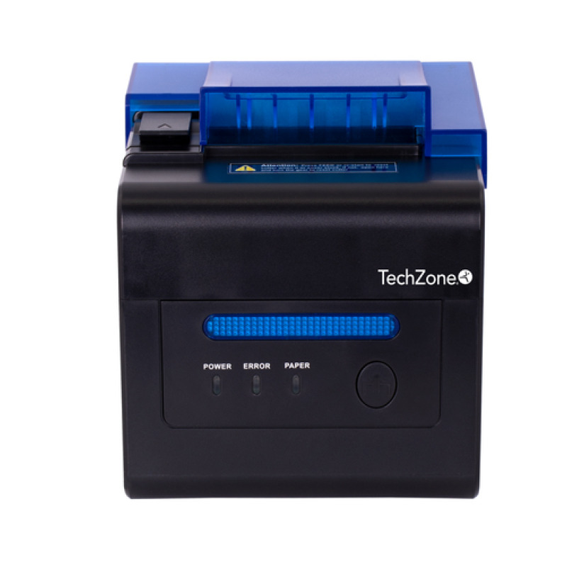 MINIPRINTER TECHZONE TZBE302E, TERMICA, 80 MM, VEL 300 MM/S, 203 DPI, USB, SERIAL, RJ45, RJ11, CORTADOR AUTOMATICO, 1 AÑO DE GARANTIA