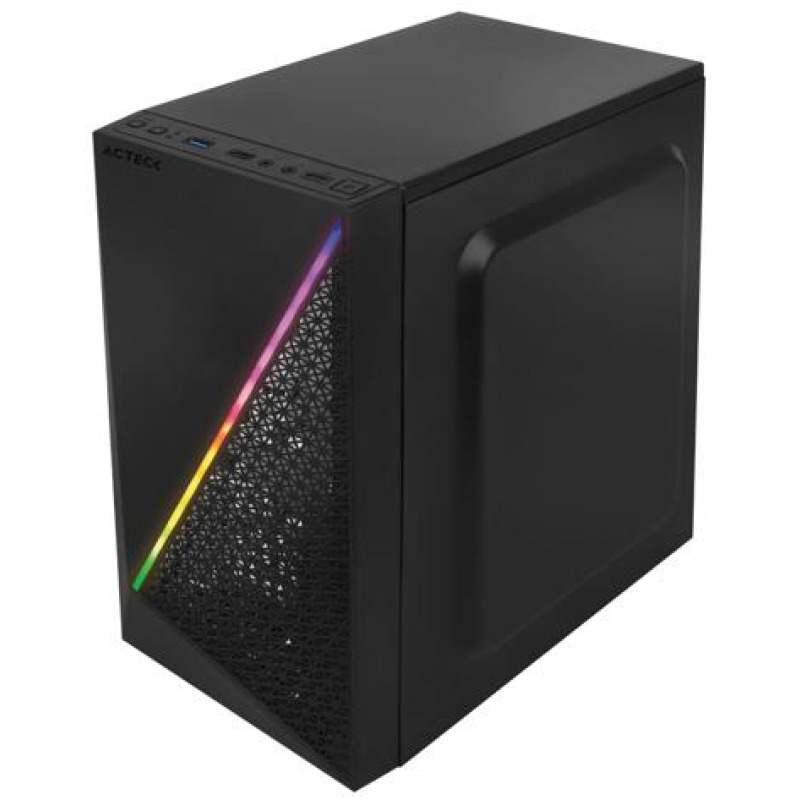 GABINETE ACTECK KIOTO GC460 / MINI TORRE / MICRO ATX, MINI ITX / FUENTE 500W / ILUMINACION RGB / PANEL ACRILICO, METAL / NEGRO / AC-933070 image 4
