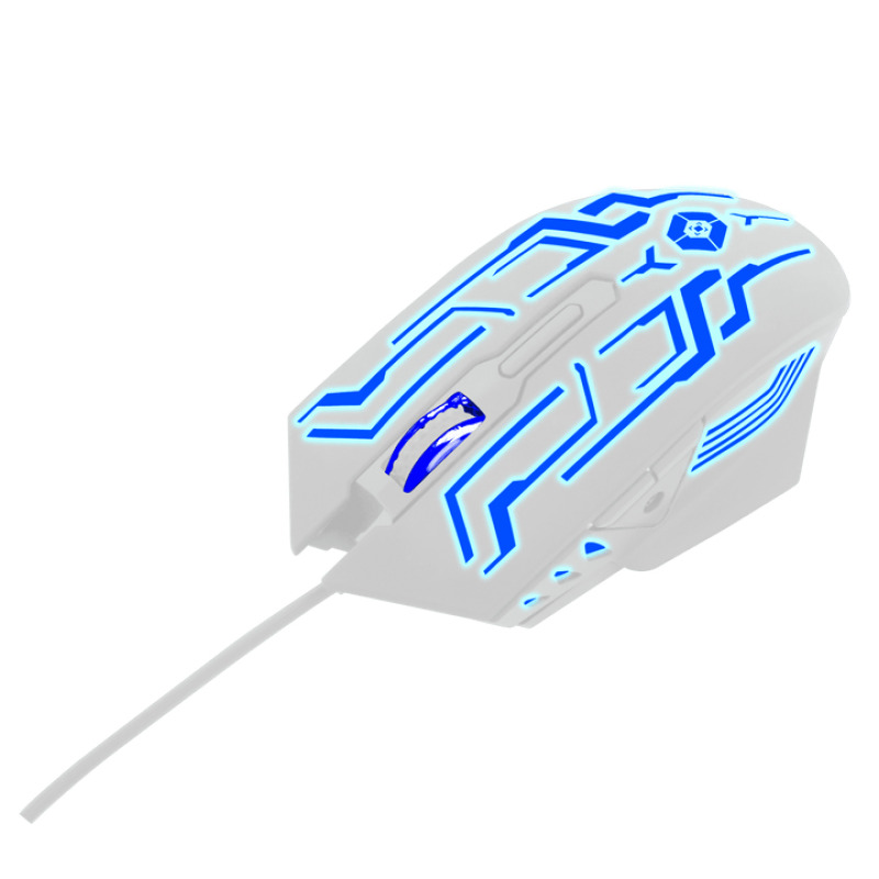 MOUSE GAMER ALAMBRICO 800 A 3600 DPI 6 BOTONES CONECTOR USB RGB VORTRED BY PERFECT CHOICE LEGACY - BLANCO