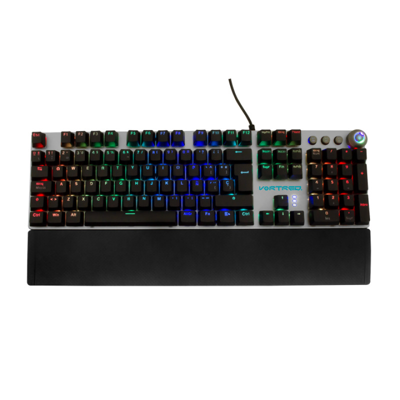TECLADO GAMER VORTRED ALAMBRICO RESISTANCE RGB USB NEGRO