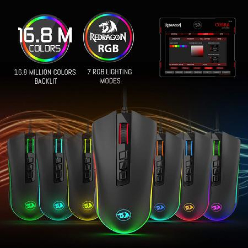 REDRAGON M711 COBRA CHROMA, Mouse optico image 5