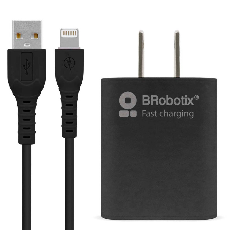 COMBO BROBOTIX CARGADOR DE PARED + CABLE USB-A A USB-C, CARGA RAPIDA, 18W, COLOR NEGRO image 2