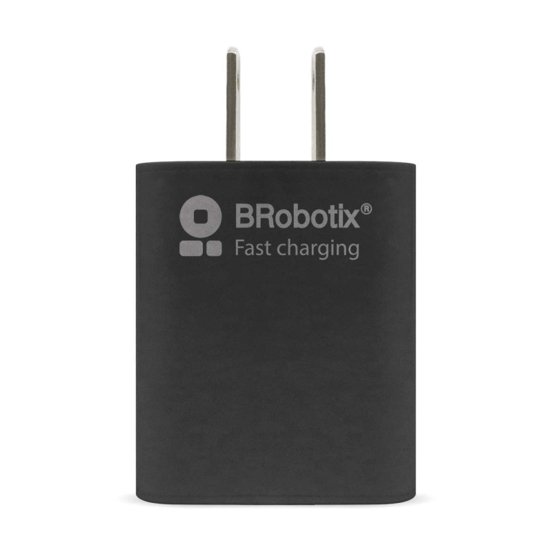 COMBO BROBOTIX CARGADOR DE PARED + CABLE USB-A A USB-C, CARGA RAPIDA, 18W, COLOR NEGRO image 5