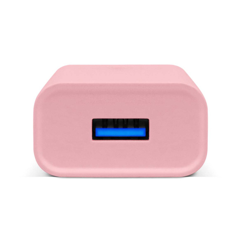 COMBO BROBOTIX CARGADOR DE PARED + CABLE USB-A A LIGHTNING, CARGA RAPIDA, 18W, COLOR ROSA image 5