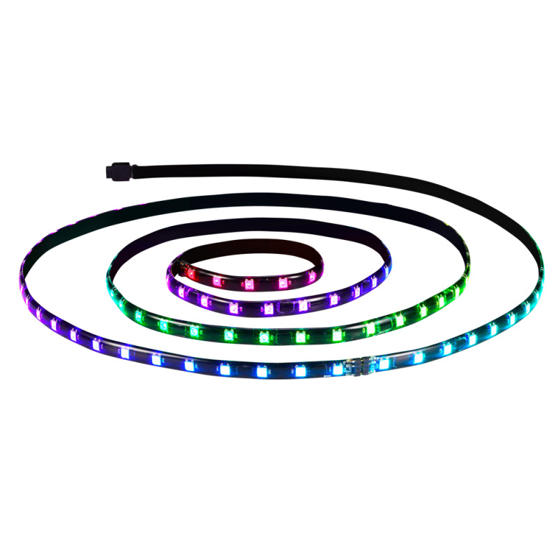 TIRAS LED XPG CON CONTROL PRIME RGB 60CM X 10 MM NEGRO (ARGBSTRIP-BKCWW)