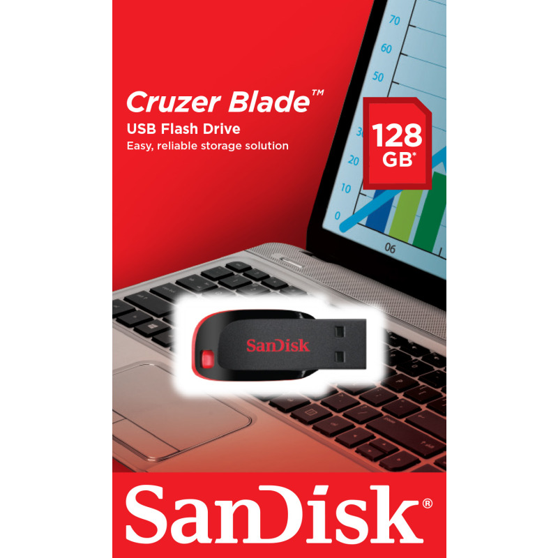 MEMORIA SANDISK 128GB USB 2.0 CRUZER BLADE Z50 NEGRO C/ROJO SDCZ50-128G-B35 image 9