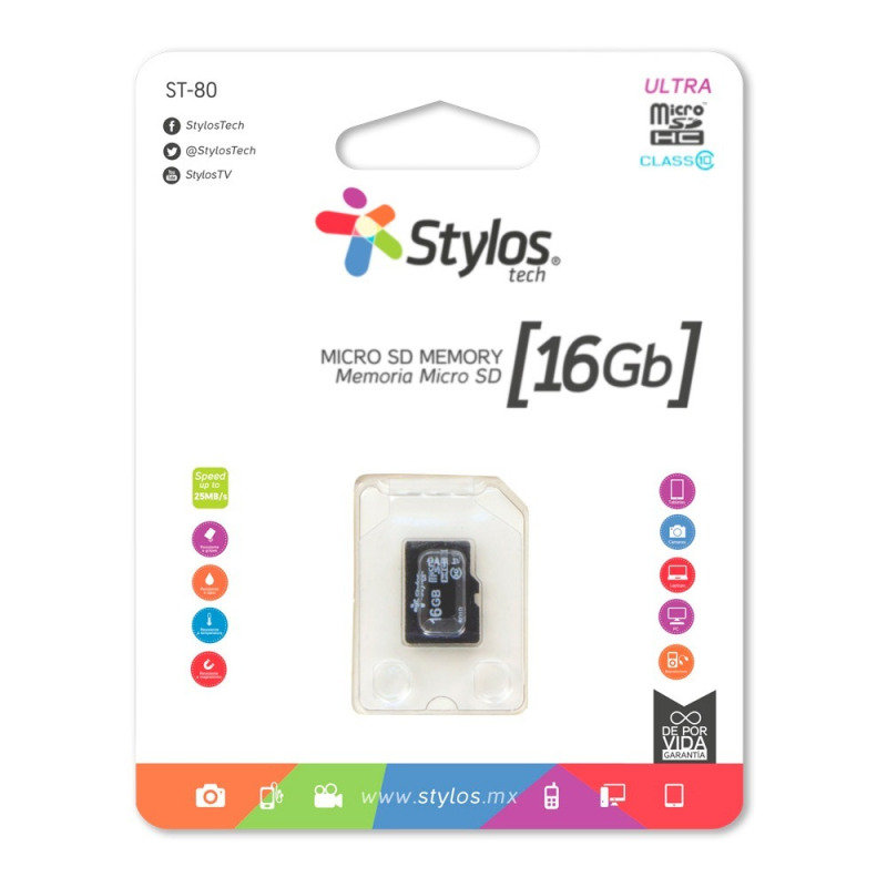 MEMORIA STYLOS MICRO SD 16GB CL10 image 3