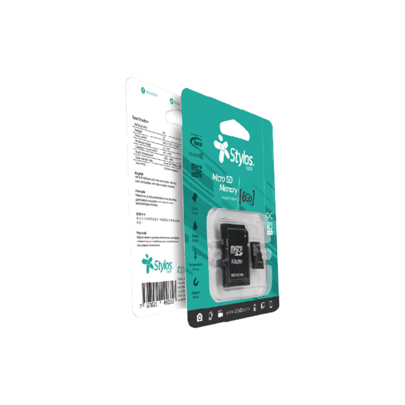 MEMORIA STYLOS MICRO SD 8GB  CL4  C/ADAPTADOR