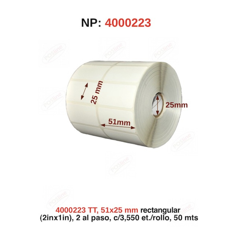 POSline 4000223 papel térmico 50 m