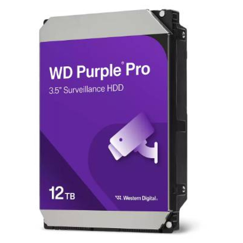 DISCO DURO INTERNO WD PURPLE PRO 12TB 3.5 ESCRITORIO SATA3 6GB/S 512MB 7200RPM 24X7 IA DVR NVR HASTA 64 CAMARAS  WD122PURP