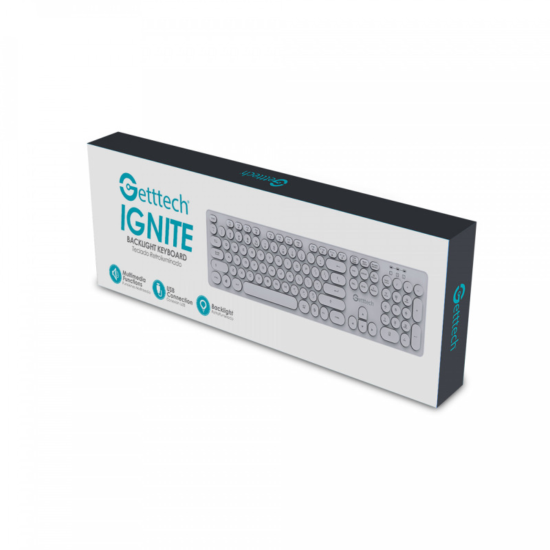 Getttech GTI-28201B teclado USB Blanco image 3