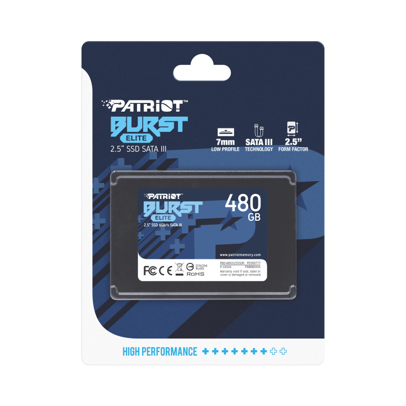 UNIDAD SSD 2.5" PATRIOT 480GB (PBE480GS25SSDR) BURST ELITE, SATA3, 7MM, 3D NAND image 6