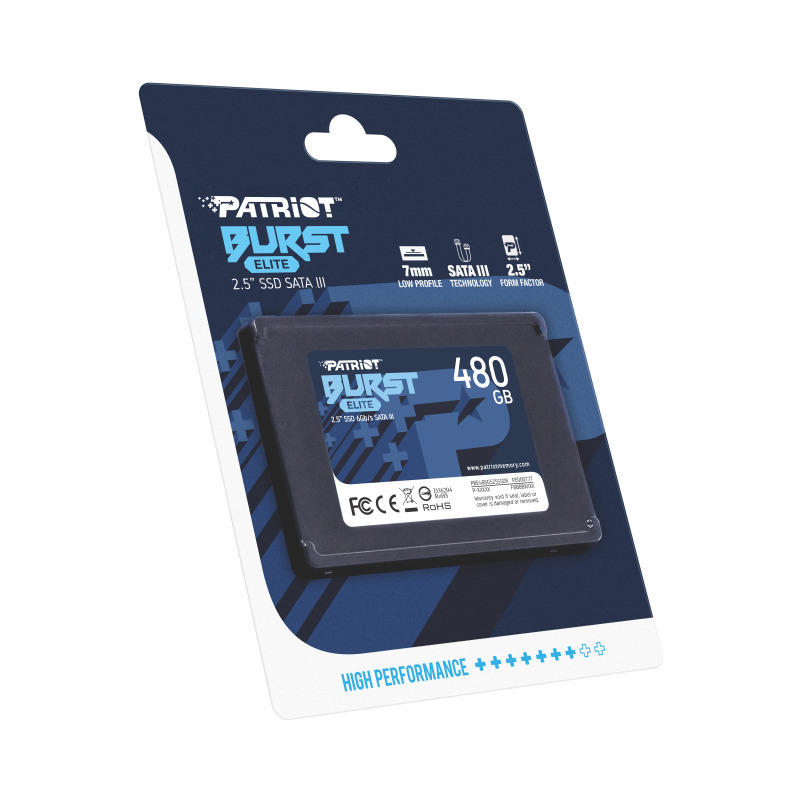 UNIDAD SSD 2.5" PATRIOT 480GB (PBE480GS25SSDR) BURST ELITE, SATA3, 7MM, 3D NAND image 7