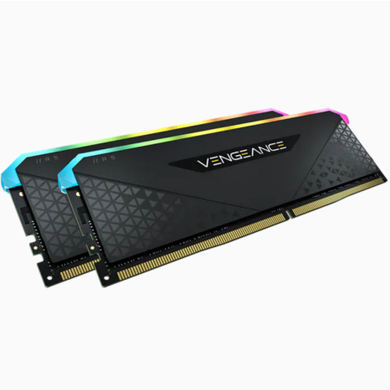 MEMORIA DIMM DDR4 CORSAIR (CMG16GX4M2E3200C16) 16GB 3200MHZ (2X8GB) VENGEANCE RGB RS NEGRO CL16