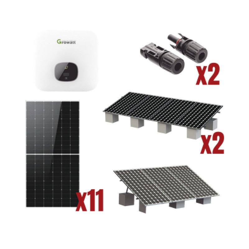 Kit Solar Interconexion  / 6 kW  220Vca / Inversor GROWATT / Montaje Incluido  