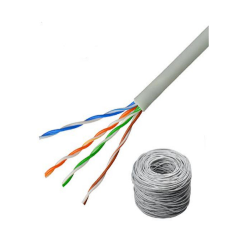 SAXXON OUTP5ECOP100BC - Bobina de Cable UTP Cat5e 100% Cobre/ 100 Metros/ Color Blanco/ Uso Interior/ 4 Pares/ Soporta Pruebas de Fluke Test/ Ideal para Cableado de Redes y Video/