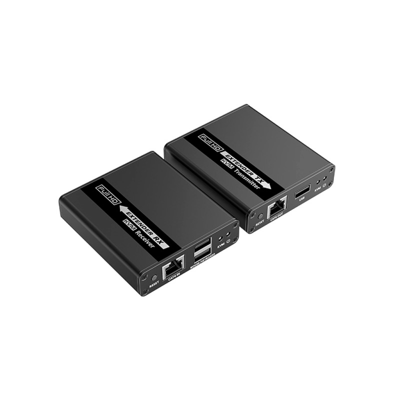 SAXXON LKV223KVM - Kit Extensor KVM de Video HDMI y Puerto USB/ Resolución 1080P @ 60 Hz/ HDR/ Hasta 70 metros con Cat6/6A/7/ Cero latencia/ Loop HDMI en Transmisor/ Salida de audio/ Función EDID/ 