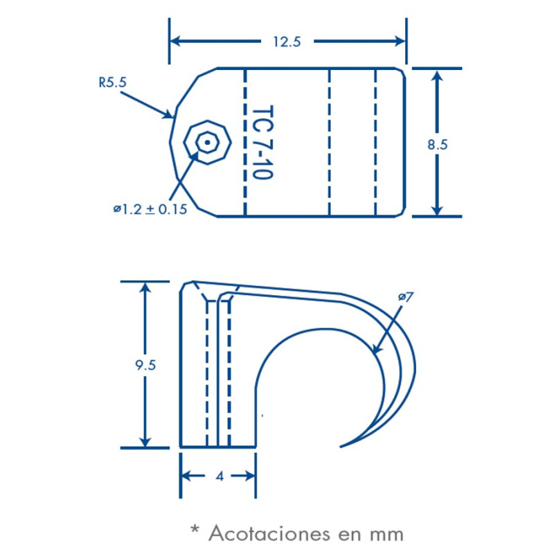 Grapa para cable redondo de 7mm color transparente 100pzs 310300100 image 5