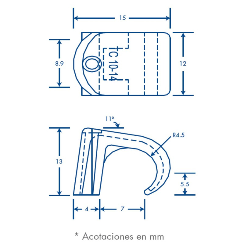 Grapa para cable redondo de 10mm color gris 100pzs 310400100 image 5