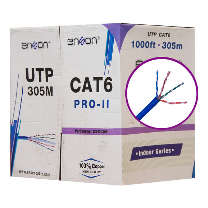 Enson 12263L305 cable de red Azul 305 m Cat6 U/UTP (UTP)
