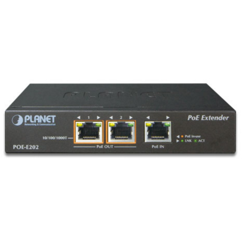 PLANET POE-E202 extensor de red Transmisor y receptor de red Negro 10, 100, 1000 Mbit/s image 3