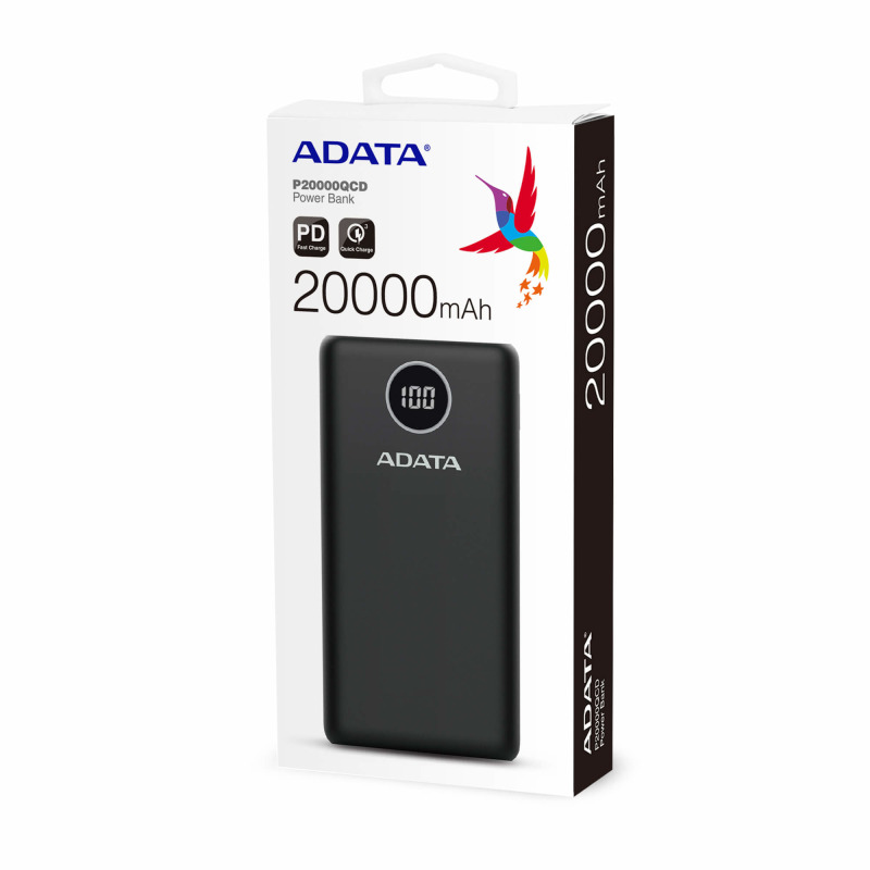 BATERIA DE RESPALDO ADATA POWER BANK P20000QCD 20000MAH/2 USB A/ 1 USB C/INDICADOR DE CARGA DIGITAL COLOR BLANCO (AP20000QCD-DGT-CWH) image 7