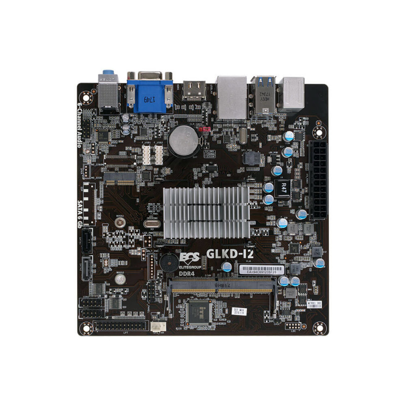 MOTHERBOARD ECS (GLKD-I2-N4020) C/INTEL N4020,1*DD4 2400,VGA,HDMI,DP,MINI ITX