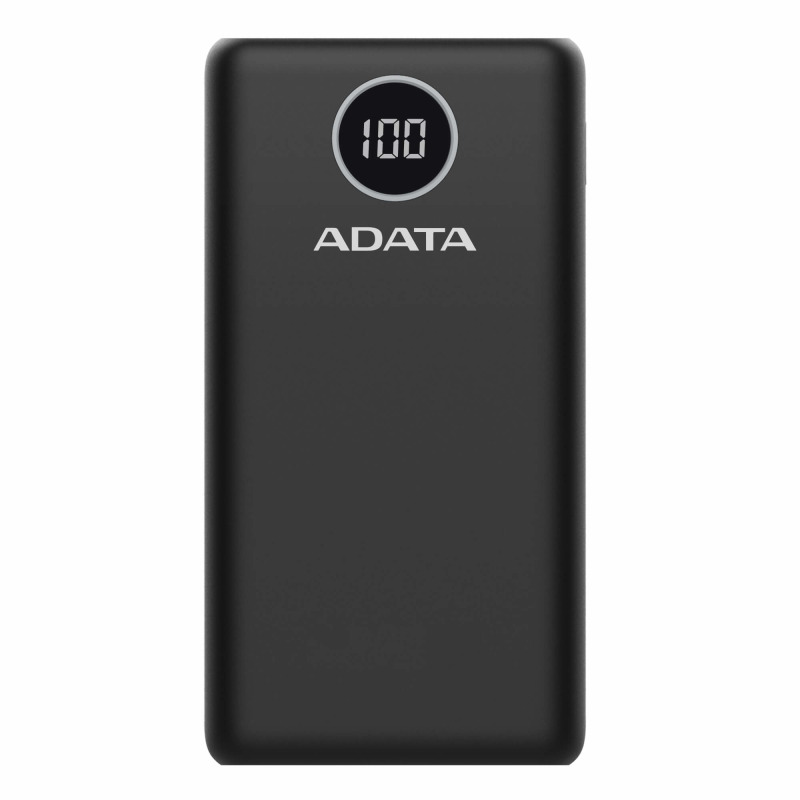 BATERIA DE RESPALDO ADATA POWER BANK P20000QCD 20000MAH/2 USB A/ 1 USB C/INDICADOR DE CARGA DIGITAL COLOR NEGRO (AP20000QCD-DGT-CBK)