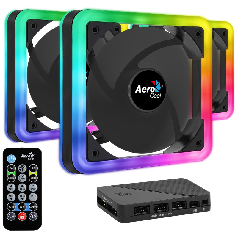 KIT 3 VENTILADOR AEROCOOL 14CM EDGE 14 PRO ARGB