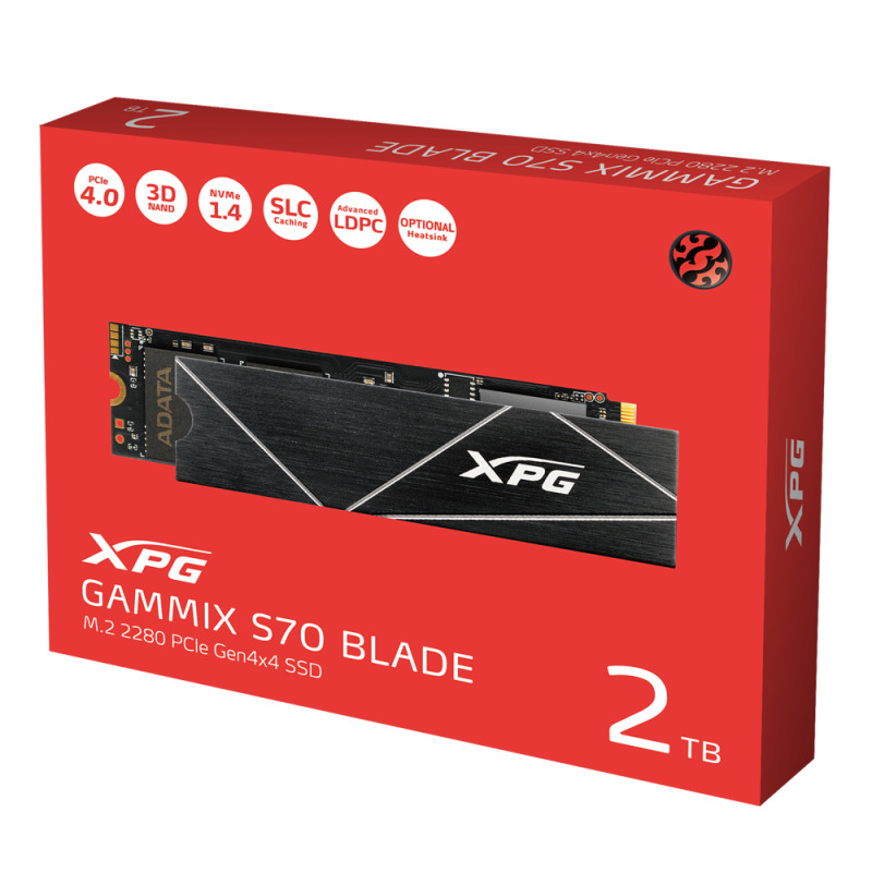 UNIDAD DE ESTADO SOLIDO SSD INTERNO XPG GAMMIX S70 BLADE 2TB M.2 2280 NVME PCIE GEN 4X4 LECT.7400 ESCRIT. 6100 MBS 3DNAND PC LAPTOP MINIPC CON DISIPADOR GAMER (AGAMMIXS70B-2T-CS) image 7