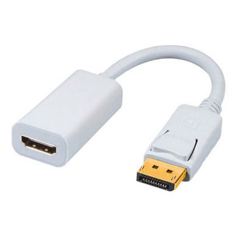 ADAPTADOR BROBOTIX DISPLAYPORT MACHO A HDMI HEMBRA, BLANCO