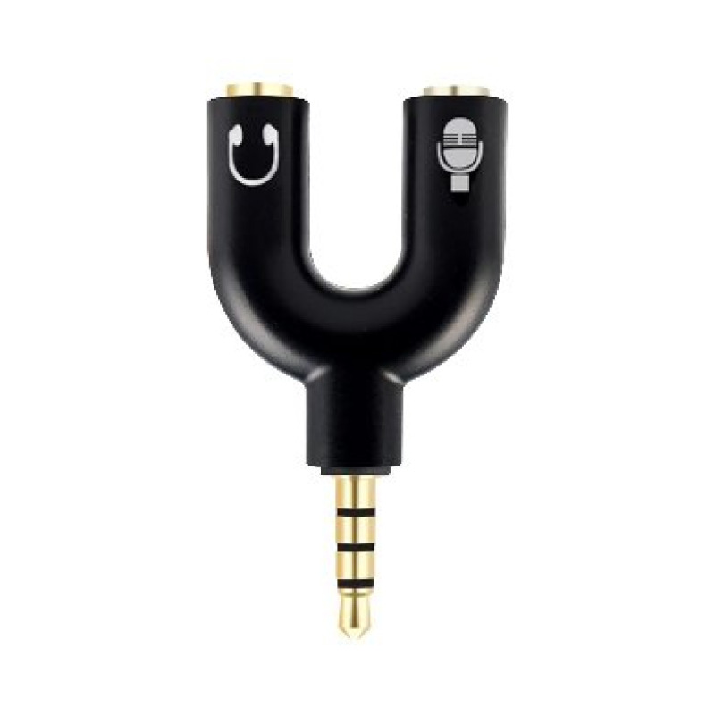 ADAPTADOR BROBOTIX STEREO Y A 3.5 DUAL HEMBRA COLOR NEGRO.