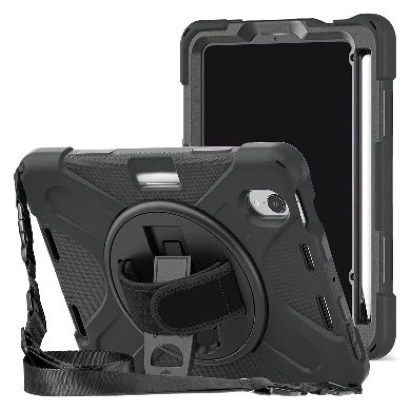 FUNDA BROBOTIX DE USO RUDO, CON CORREA Y GIRO 360 GRADOS PARA IPAD MINI, 6TA GENERACION image 4